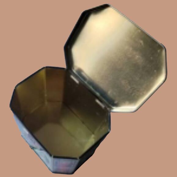 Vintage 1950s Chinoiserie Hinged Lid Tin Canister for Bristow of Devon Candies - Picture 4 of 6